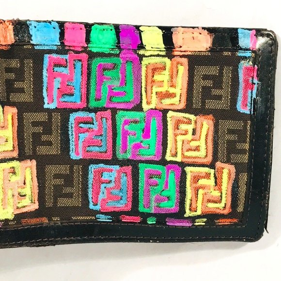 Fendi Handbags - FENDI X ANTICULTURE Wallet Zucca Neon Candy Block